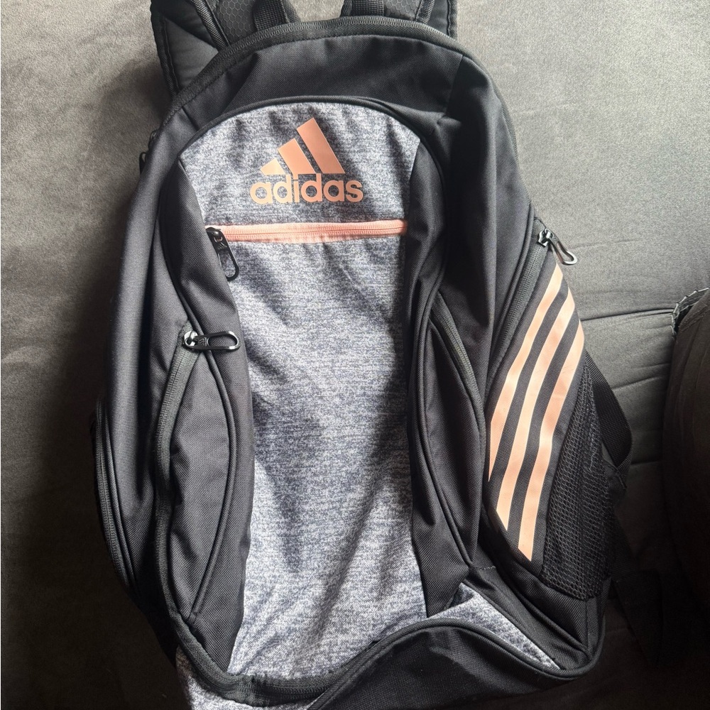 Adidas backpack (pink, gray, and black)